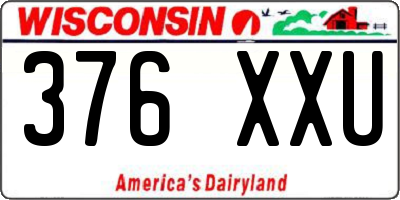 WI license plate 376XXU