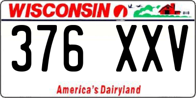 WI license plate 376XXV