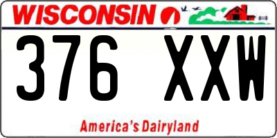 WI license plate 376XXW