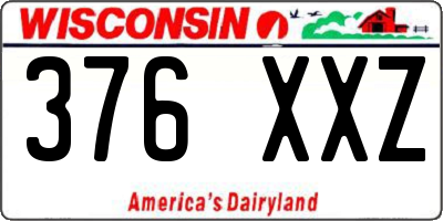 WI license plate 376XXZ