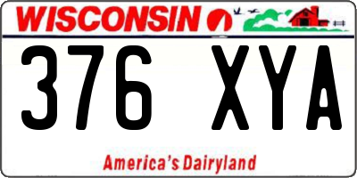 WI license plate 376XYA