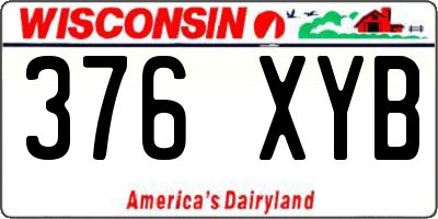 WI license plate 376XYB