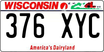 WI license plate 376XYC