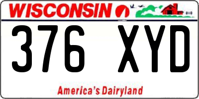 WI license plate 376XYD