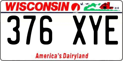 WI license plate 376XYE