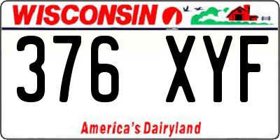 WI license plate 376XYF