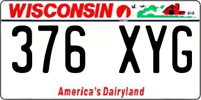 WI license plate 376XYG