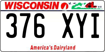 WI license plate 376XYI