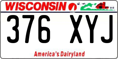 WI license plate 376XYJ