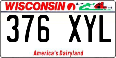 WI license plate 376XYL