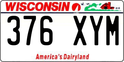 WI license plate 376XYM