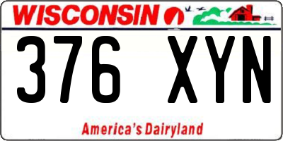 WI license plate 376XYN