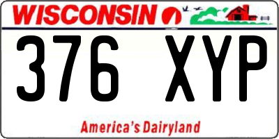 WI license plate 376XYP