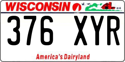 WI license plate 376XYR