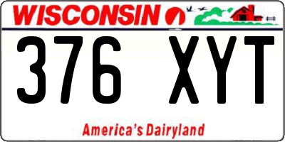 WI license plate 376XYT