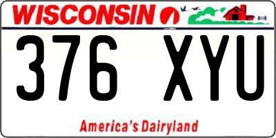 WI license plate 376XYU