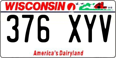 WI license plate 376XYV