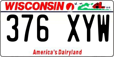 WI license plate 376XYW