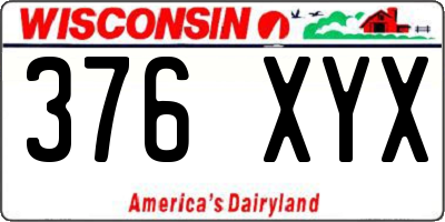WI license plate 376XYX