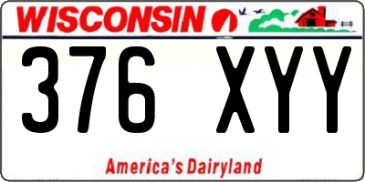 WI license plate 376XYY