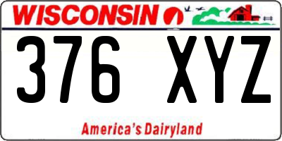 WI license plate 376XYZ