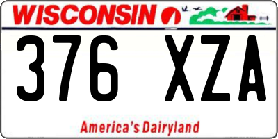 WI license plate 376XZA