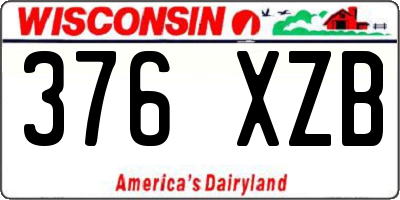 WI license plate 376XZB