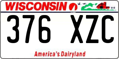 WI license plate 376XZC