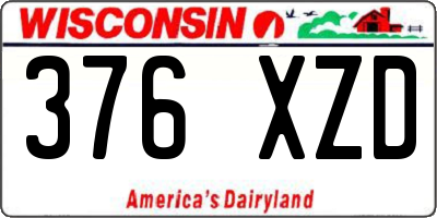 WI license plate 376XZD