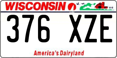 WI license plate 376XZE