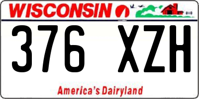 WI license plate 376XZH