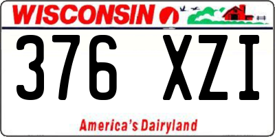 WI license plate 376XZI