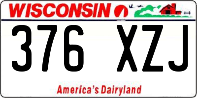 WI license plate 376XZJ