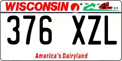 WI license plate 376XZL