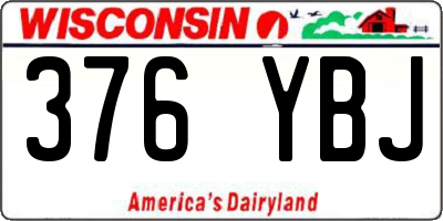 WI license plate 376YBJ