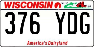 WI license plate 376YDG