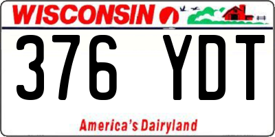 WI license plate 376YDT