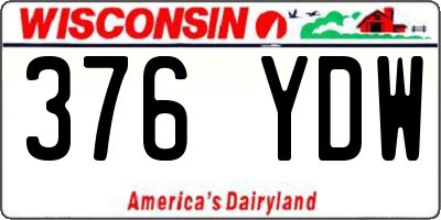 WI license plate 376YDW
