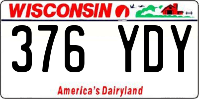 WI license plate 376YDY
