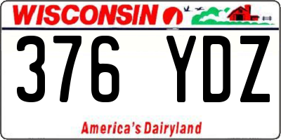 WI license plate 376YDZ