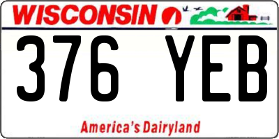 WI license plate 376YEB
