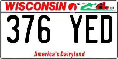 WI license plate 376YED