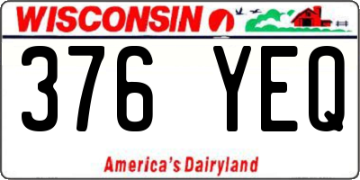 WI license plate 376YEQ