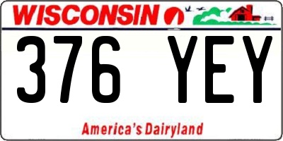 WI license plate 376YEY