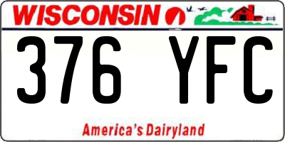 WI license plate 376YFC