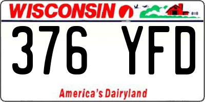 WI license plate 376YFD