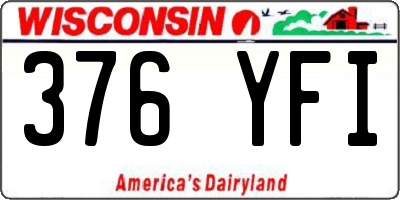 WI license plate 376YFI