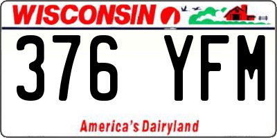 WI license plate 376YFM