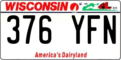 WI license plate 376YFN