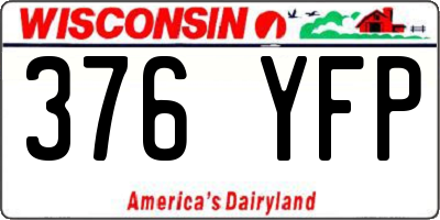 WI license plate 376YFP